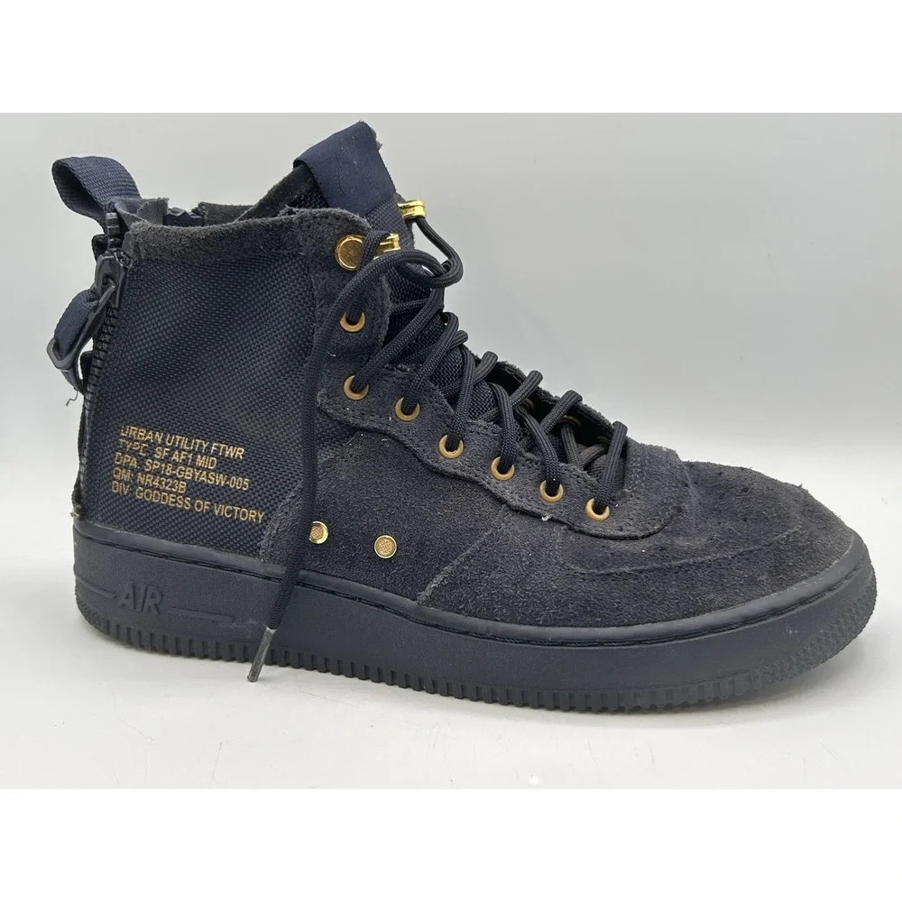 Nike SF AF1 Air Force One Mid (GS) Youth Navy‎ Blue Shoes Size US 7Y AJ0424-400